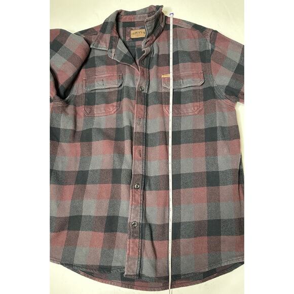Orvis Mens Heavy Flannel Shirt Jacket Red Black Plaid Lumberjack Size Large - Picture 7 of 11